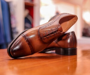 Hand-Burnished Leather Oxfords
